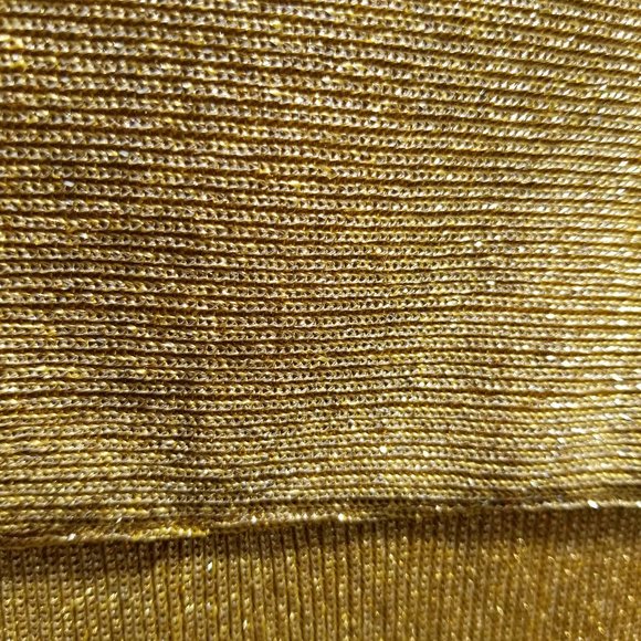 Vtg 80s Pierre Lamonte Gold Knit Lame' Tunic sz 10 - Picture 5 of 7